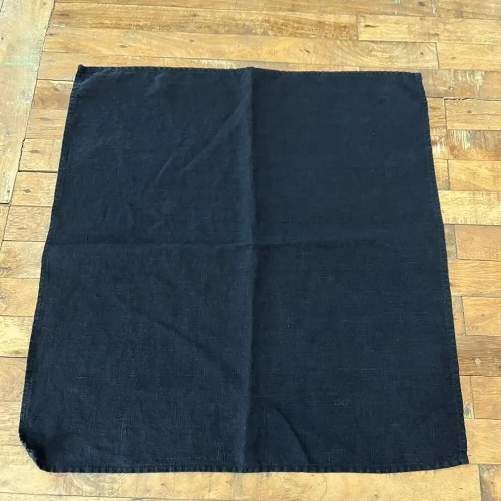 Black Linen Napkins Set of 4 19